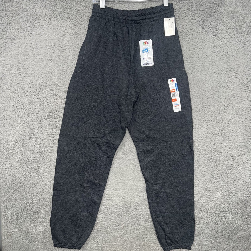 NOS Fruit Of The Loom Sweatpants Men's Sz S Dark Gray Drawstring‎ Cuffed NWT VTG